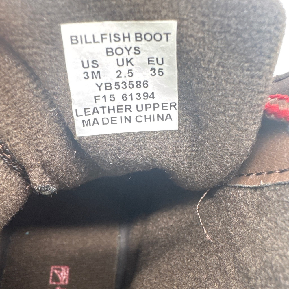 Boys SPERRY Billfish Boots Size 3M Brown with Red Laces - Picture 7 of 7